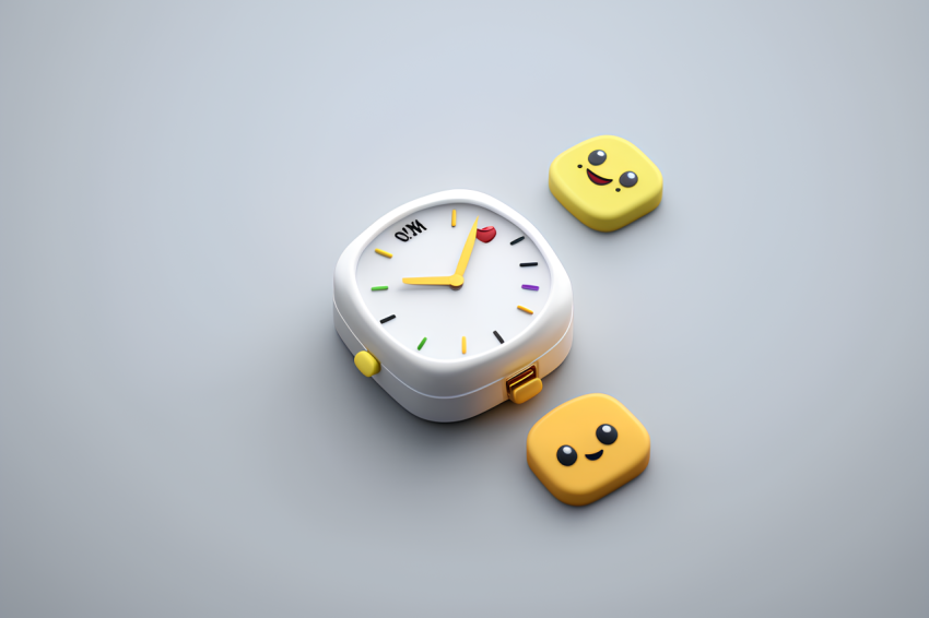 3D Rendered Watch Icon Overhead View