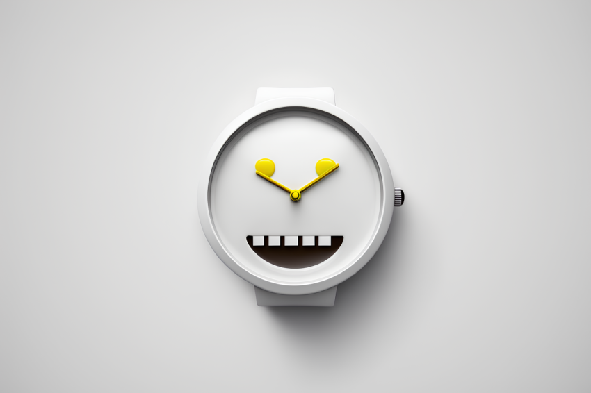 Photorealistic Watch Icon White Background