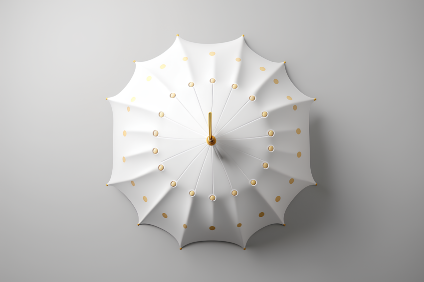 3D Rendered Umbrella Icon Overhead View