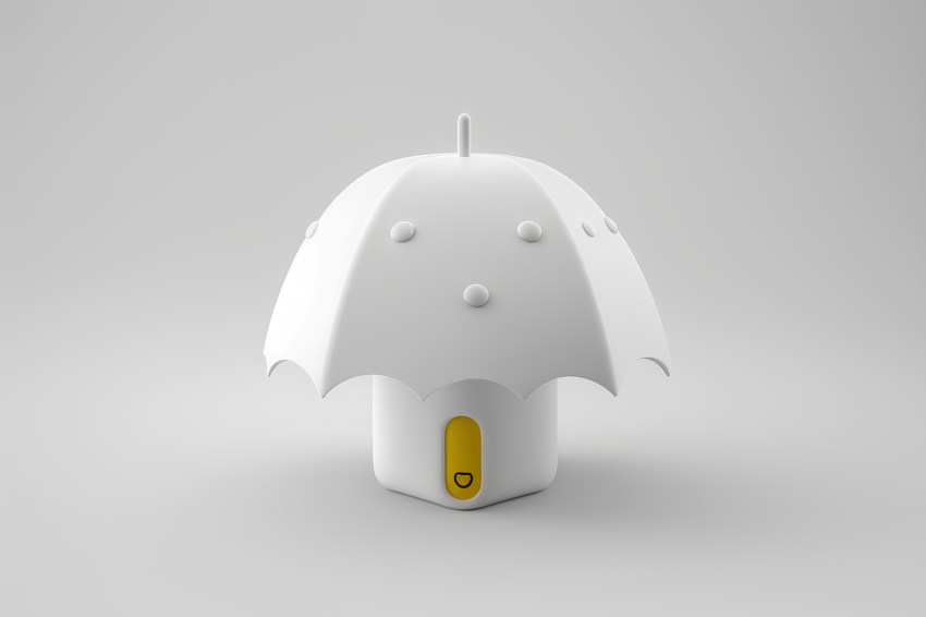 Overhead View Umbrella Icon Claymation Style