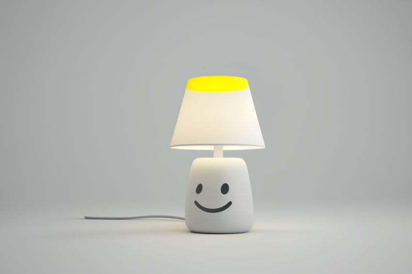 3D Rendered Lamp Icon Overhead View