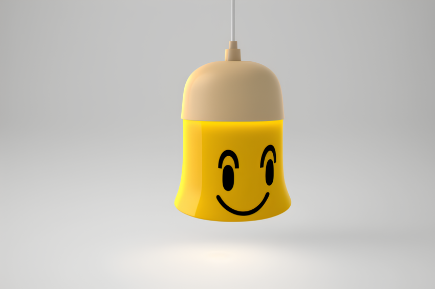 Minimalist Lamp Emoji 3D Render