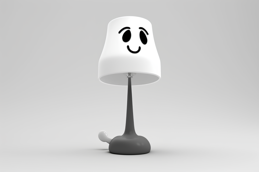 Photorealistic Lamp Icon White Background
