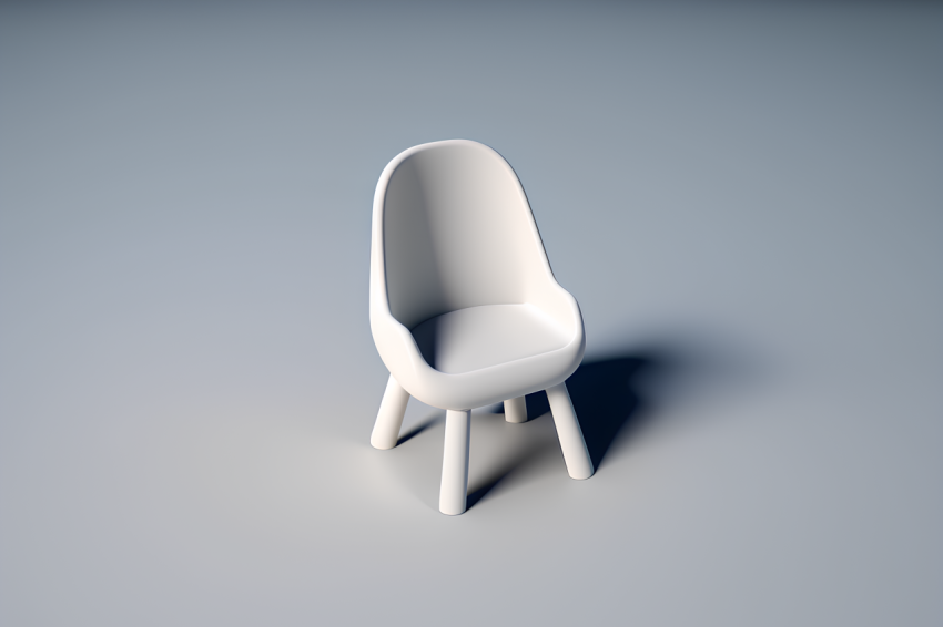 3D Rendered Chair Icon Overhead View