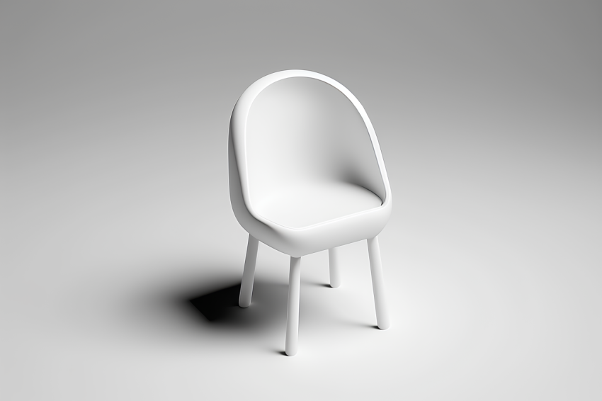 Photorealistic Chair Icon White Background