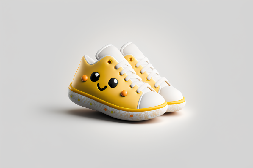 Overhead View Sneaker Icon Claymation Style