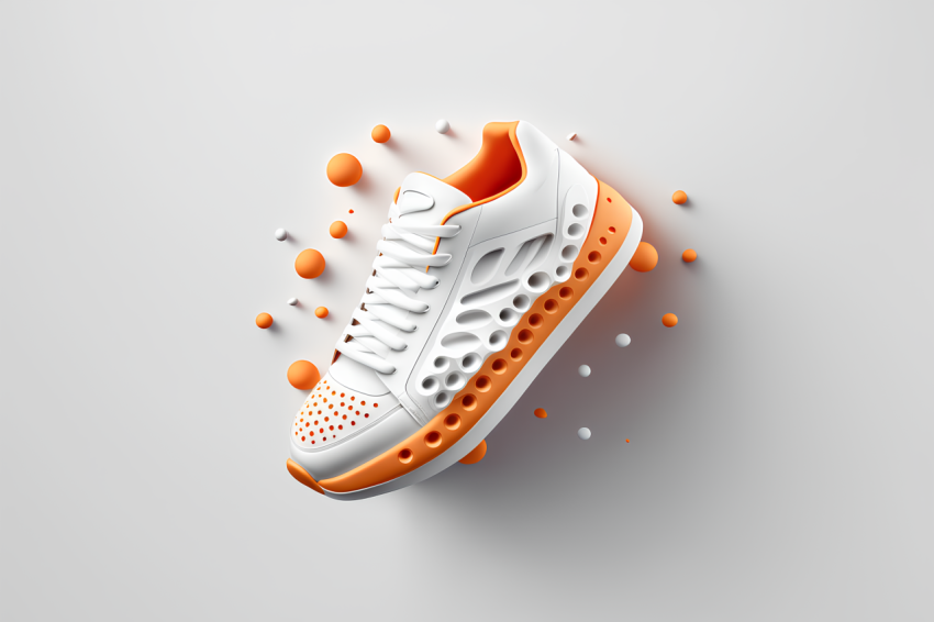 Photorealistic Sneaker Icon White Background