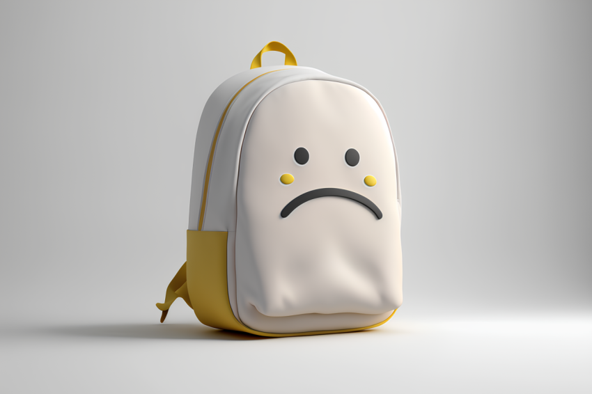 3D Rendered Backpack Icon Overhead View