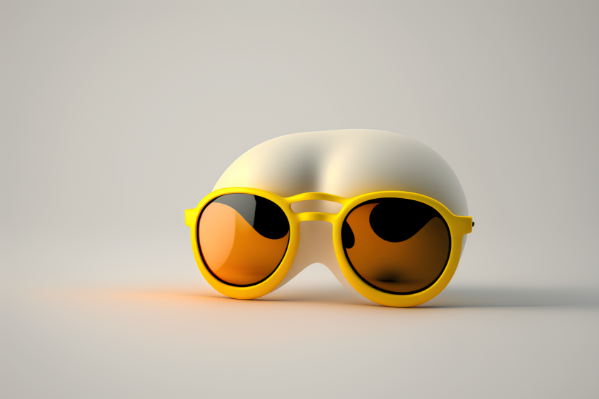 Overhead View Sunglasses Icon Claymation Style