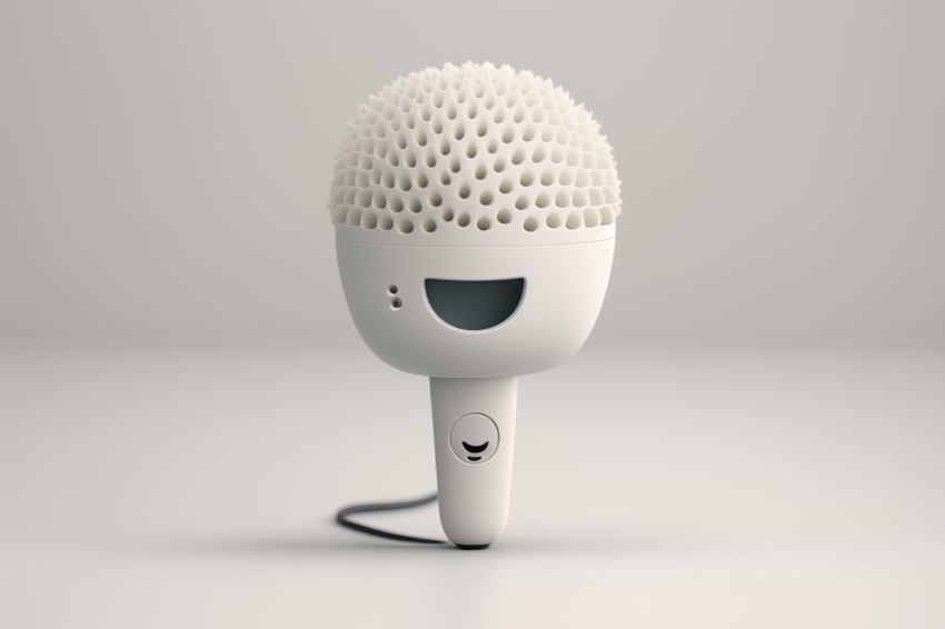 Minimalist Microphone Emoji 3D Render