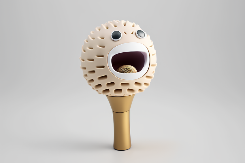 Overhead View Microphone Icon Claymation Style