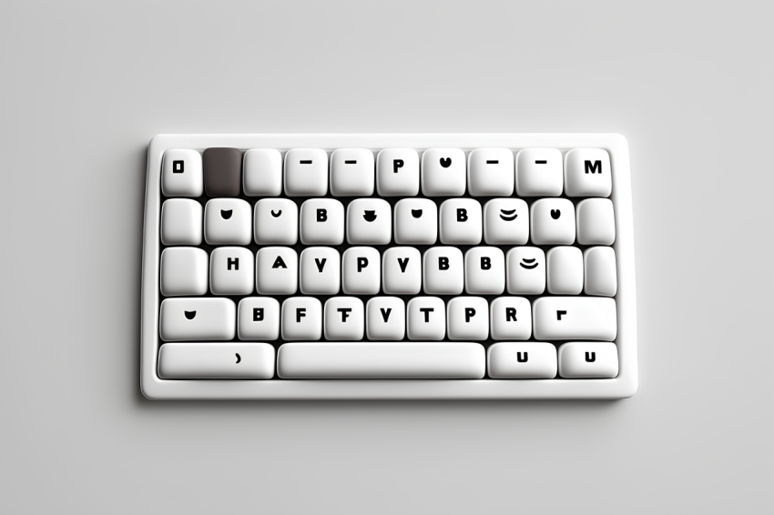 3D Rendered Keyboard Icon Overhead View