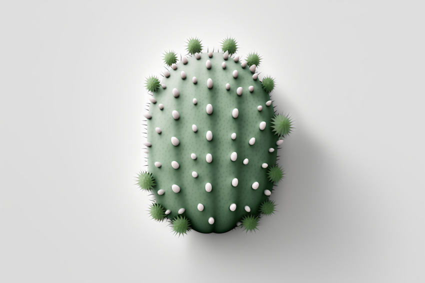 Overhead View Cactus Icon Claymation Style
