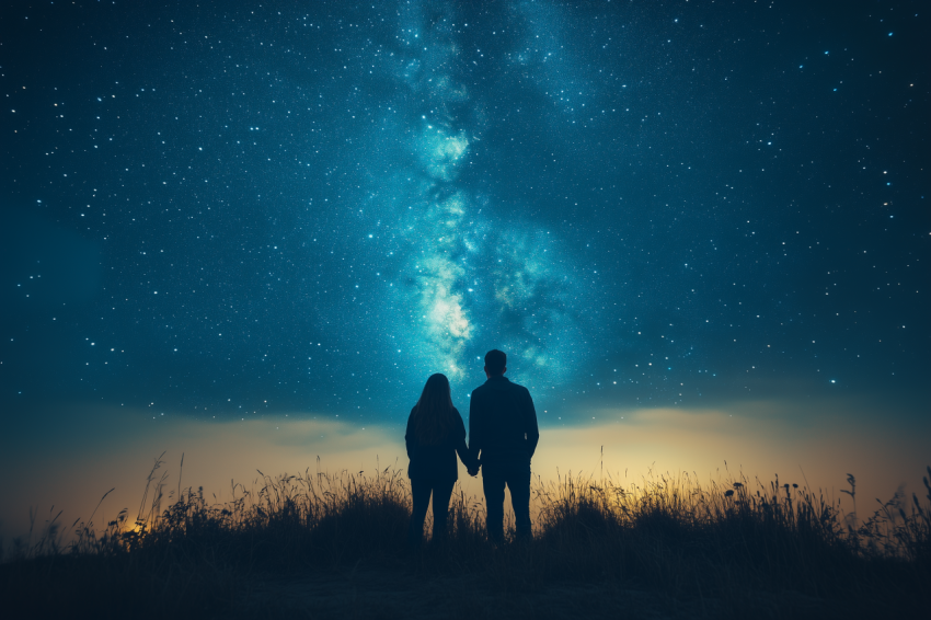 Dramatic Meteor Shower Over Grassy Hill