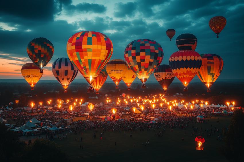 Hot Air Balloon Festival at Night