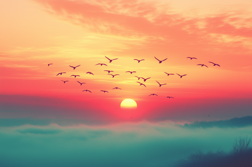 Starry Night with Mountain Range Silhouette