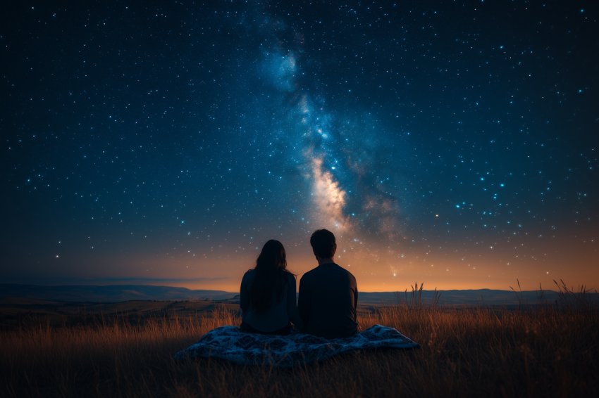 Serene Child Under Comet Streak