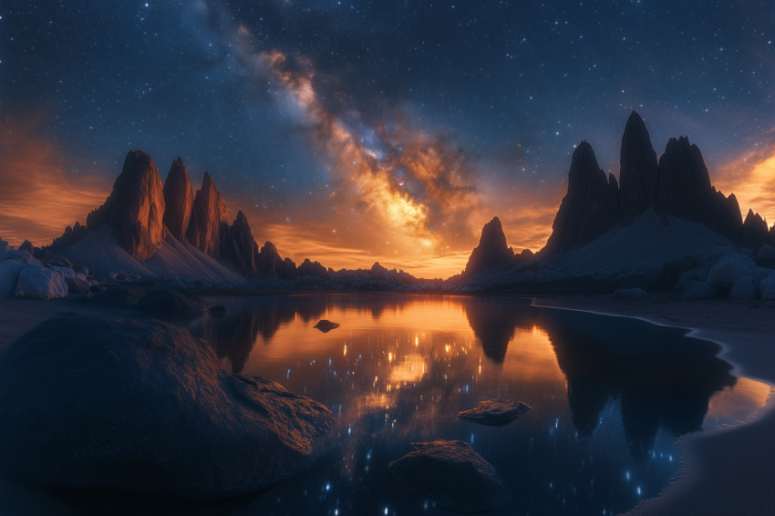 Milky Way Over Mountain Silhouette