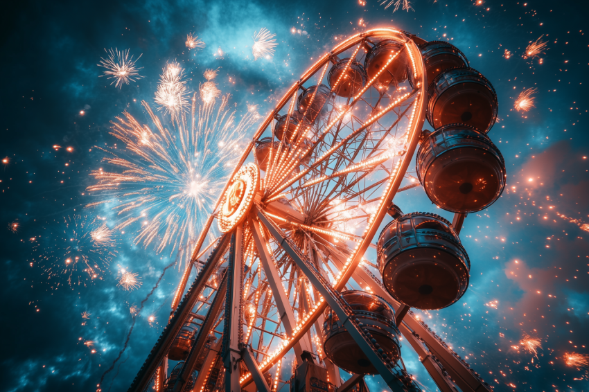 Dramatic Sunset Over Flock of Birds