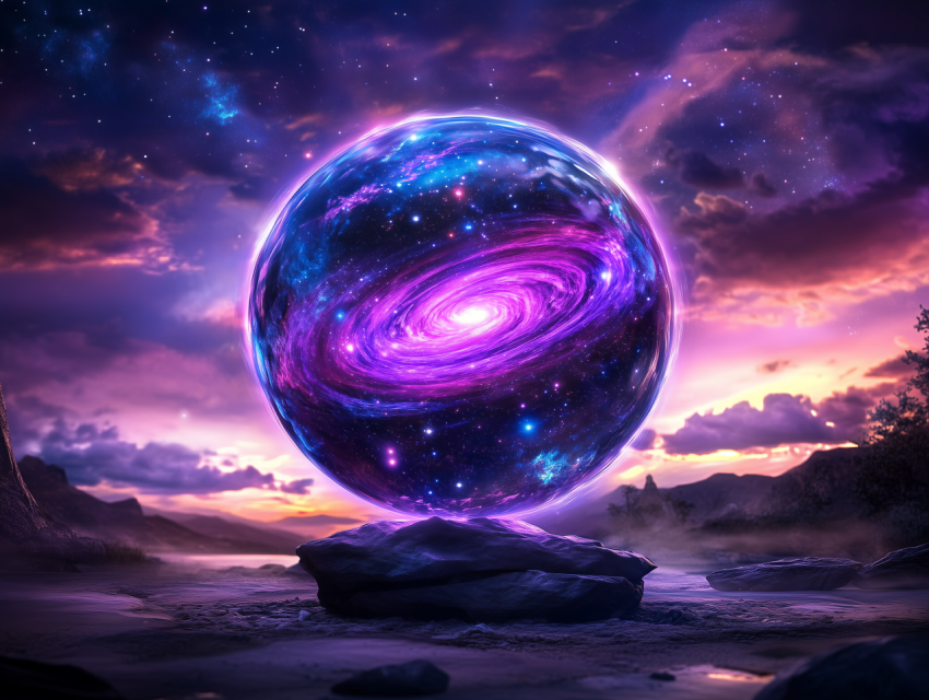 Sparkle galaxy round magical background