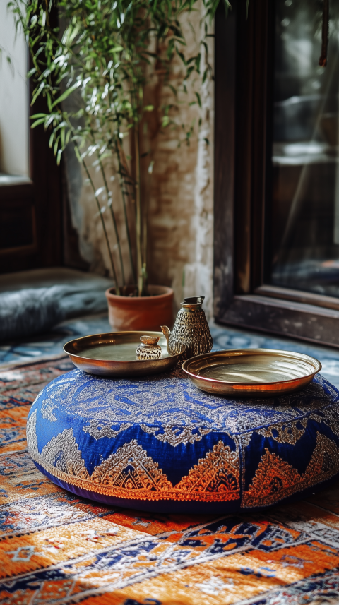 Rustic Industrial Bookshelf with Leather Journals and Metallic Accents