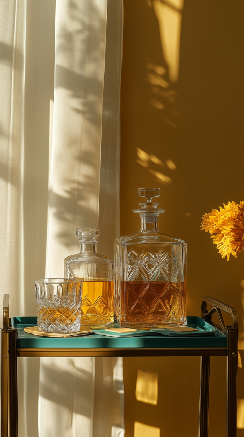 Urban Bedside Table with Minimalist Clock and Ceramic Diffuser
