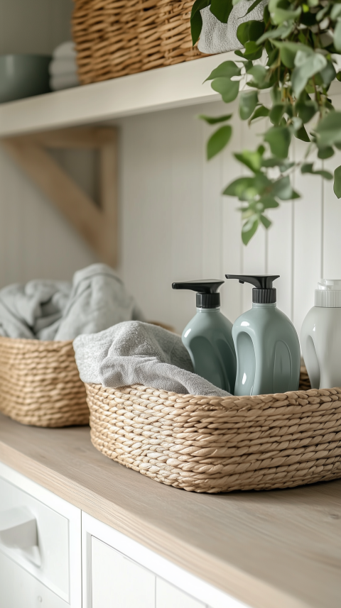 Balanced Gallery Wall with Black-Framed Abstracts and Sculptural Details